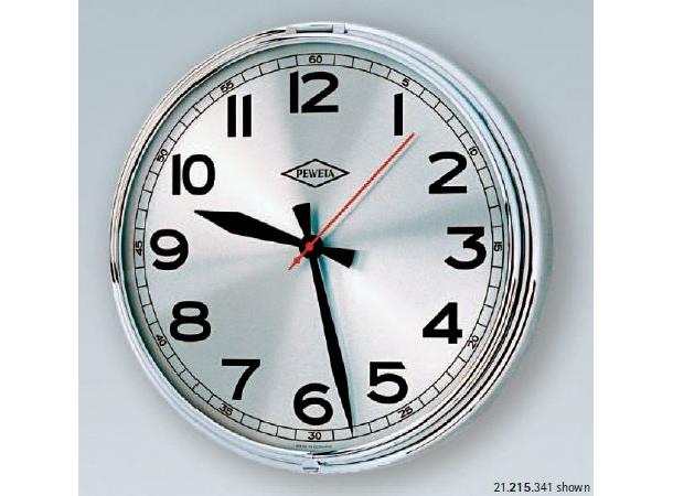 Analog Wall Clock NTP 315mm Silver face, Arabic numerals